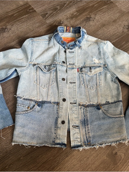 Levi's Jackets & Blazers - Levi's Upcycled Two-Tone Light Blue Distressed Denim Jacket